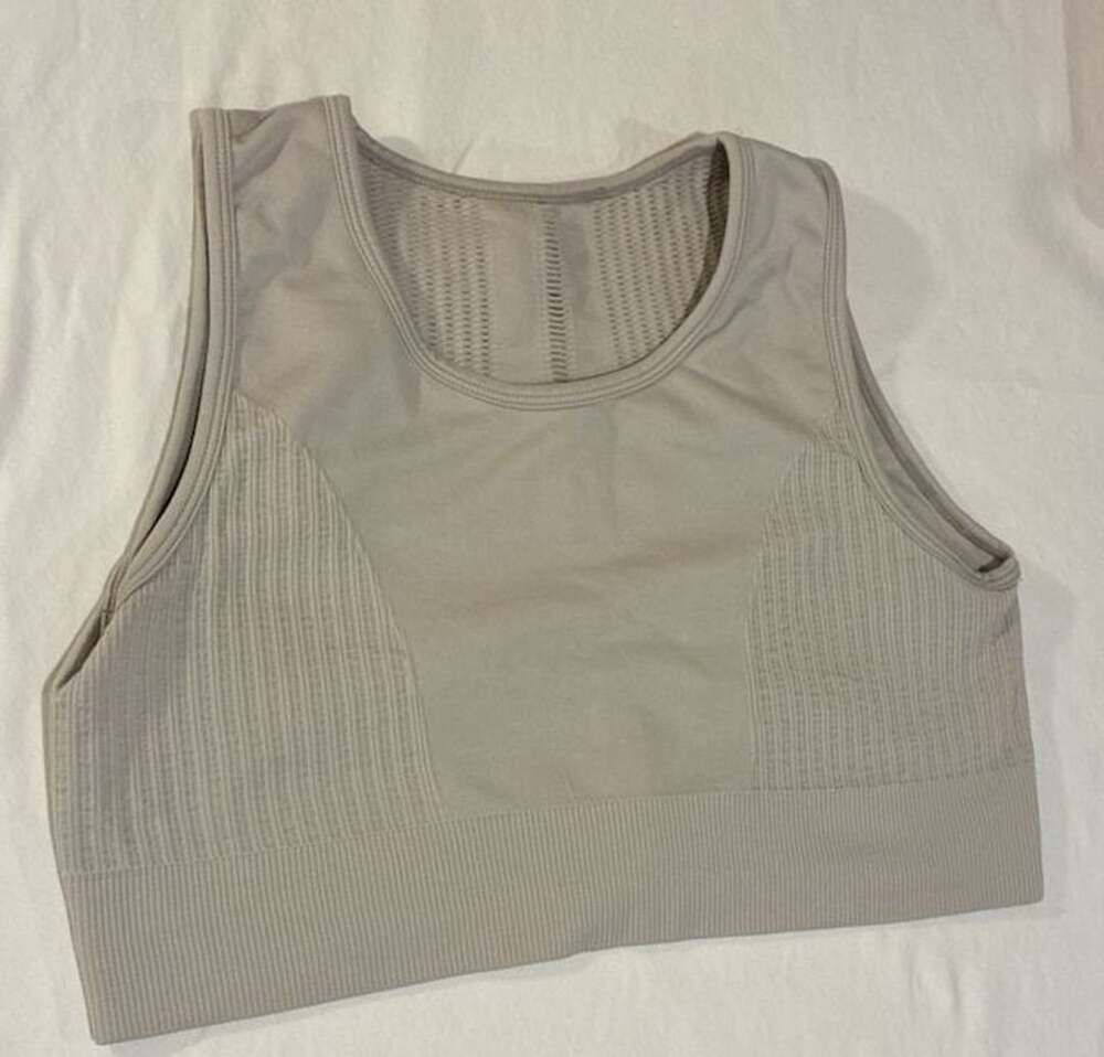 Zella Seamless Sports Bra Size L Grey Tank Top Crop
